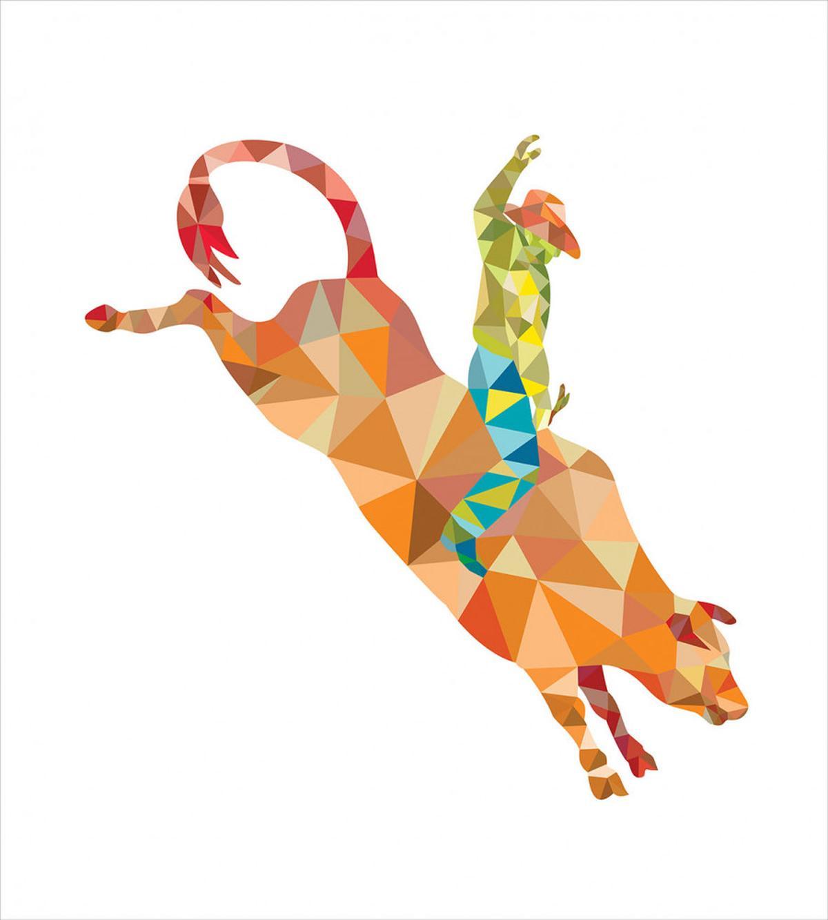 Geometric Fractal Cowboy Bull — Pattern