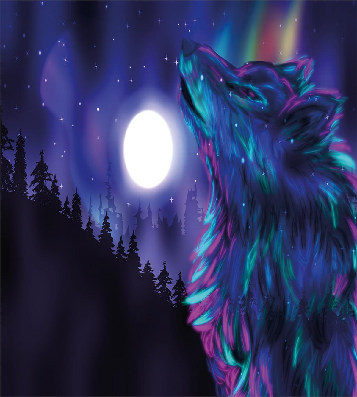 Aurora Borealis and Wolf — Pattern