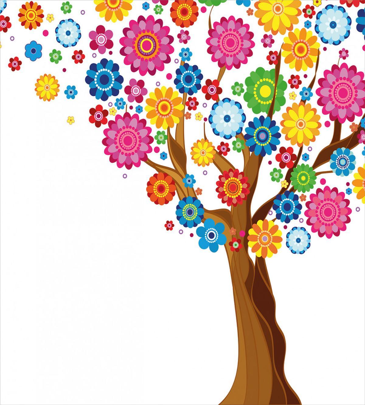 Tree Vibrant Blooms — Pattern
