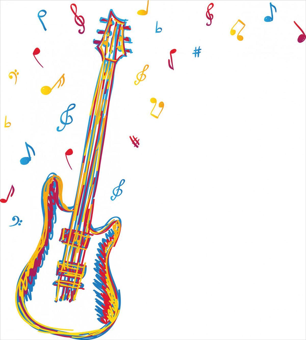 Doodle Style Guitar Art — Pattern