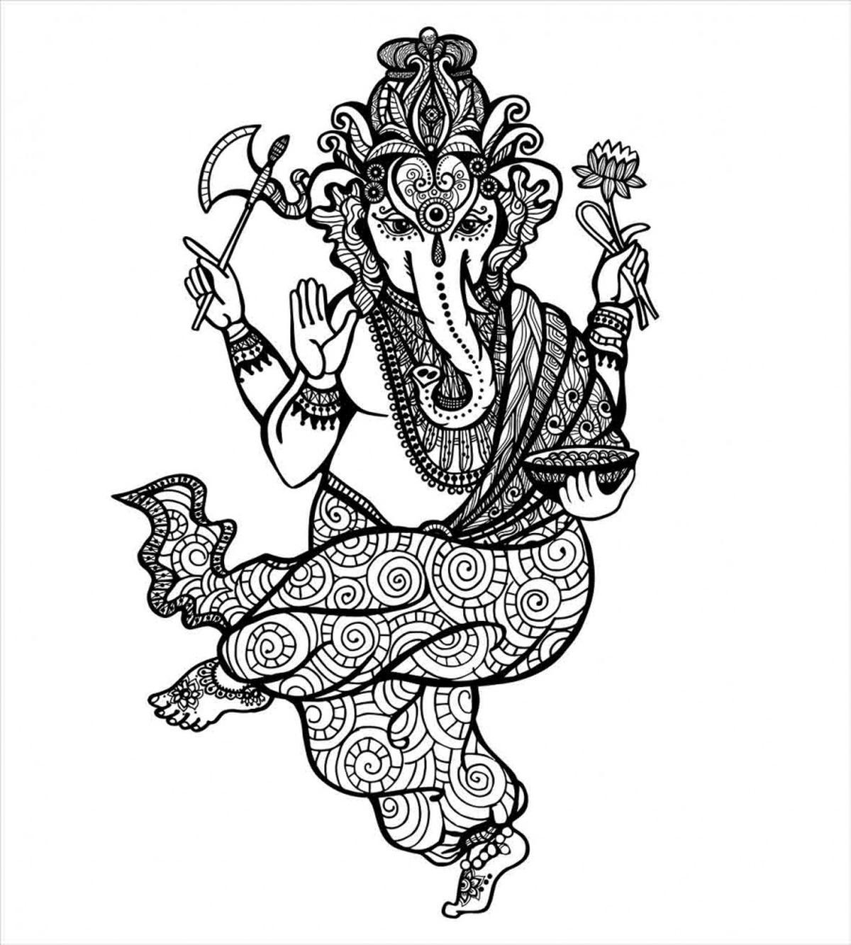 Dancing Elephant Sketch — Pattern