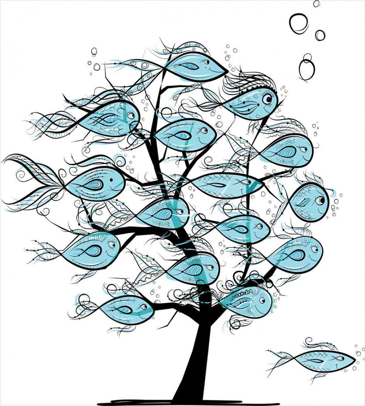 Sea Animals on Tree Theme — Pattern