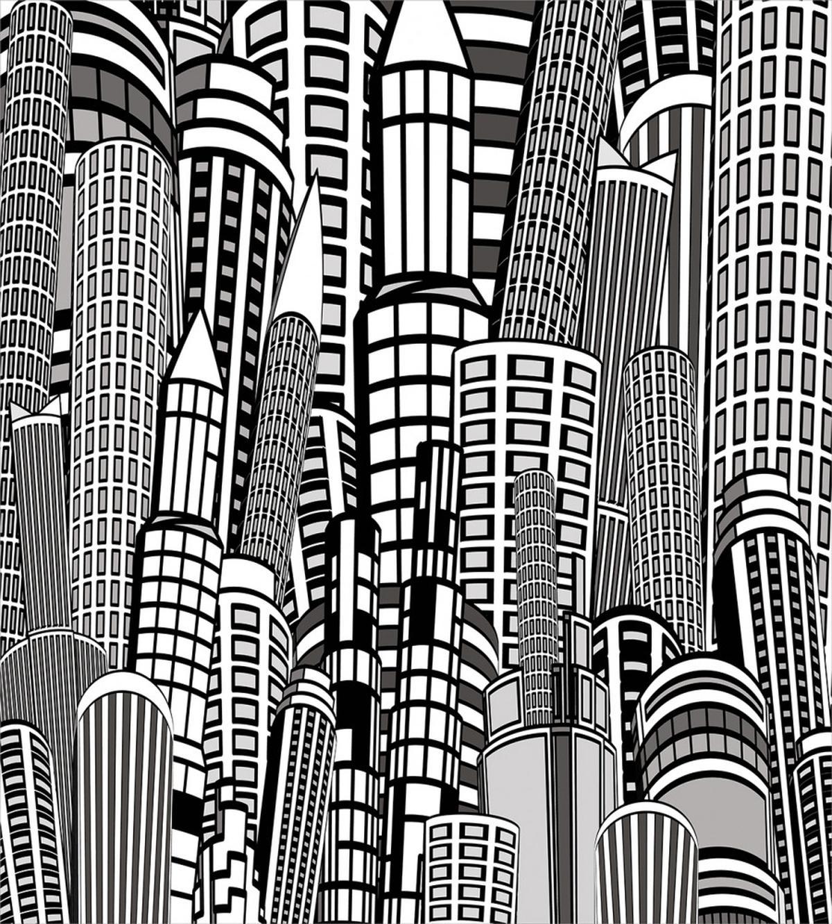 Cartoon Doodle Urban Life — Pattern