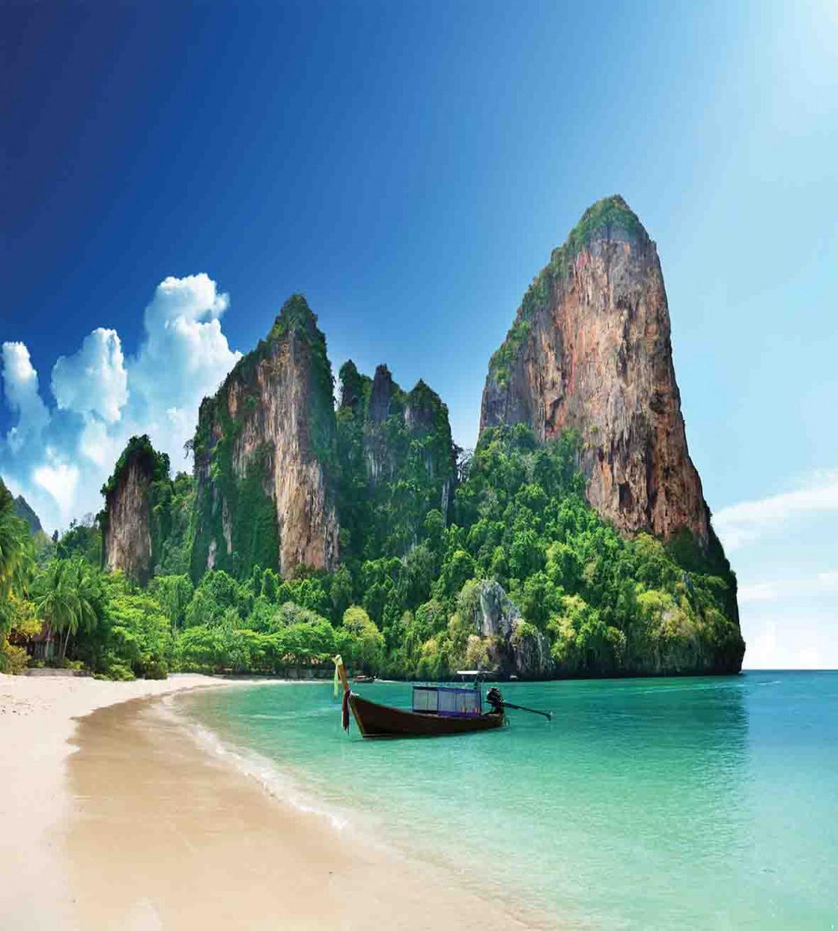 Thailand Rock Cliff Beach — Pattern
