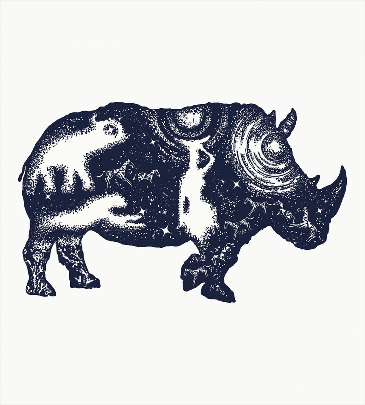 Woman and Animal Motifs Spots — Pattern