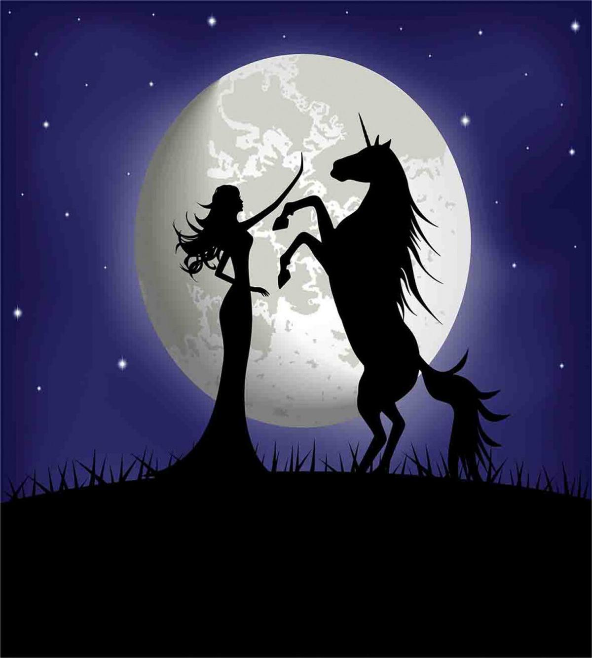 Rampant Horse and Girl — Pattern