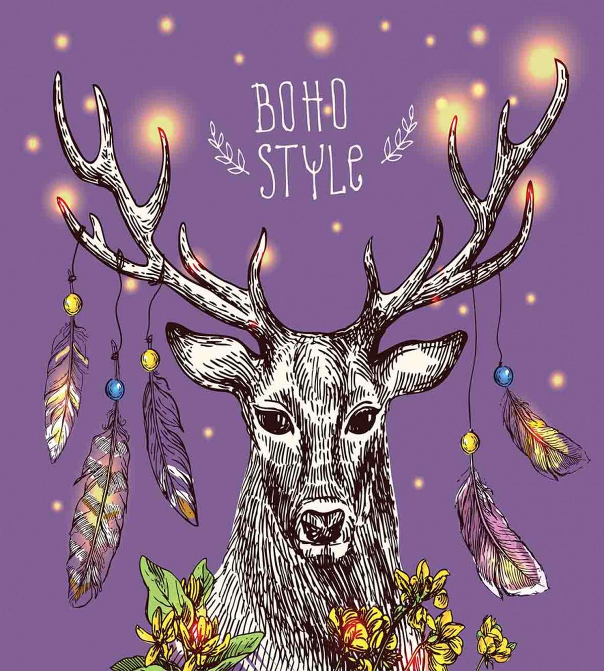 Wild Rein Deer Hand Drawn — Pattern