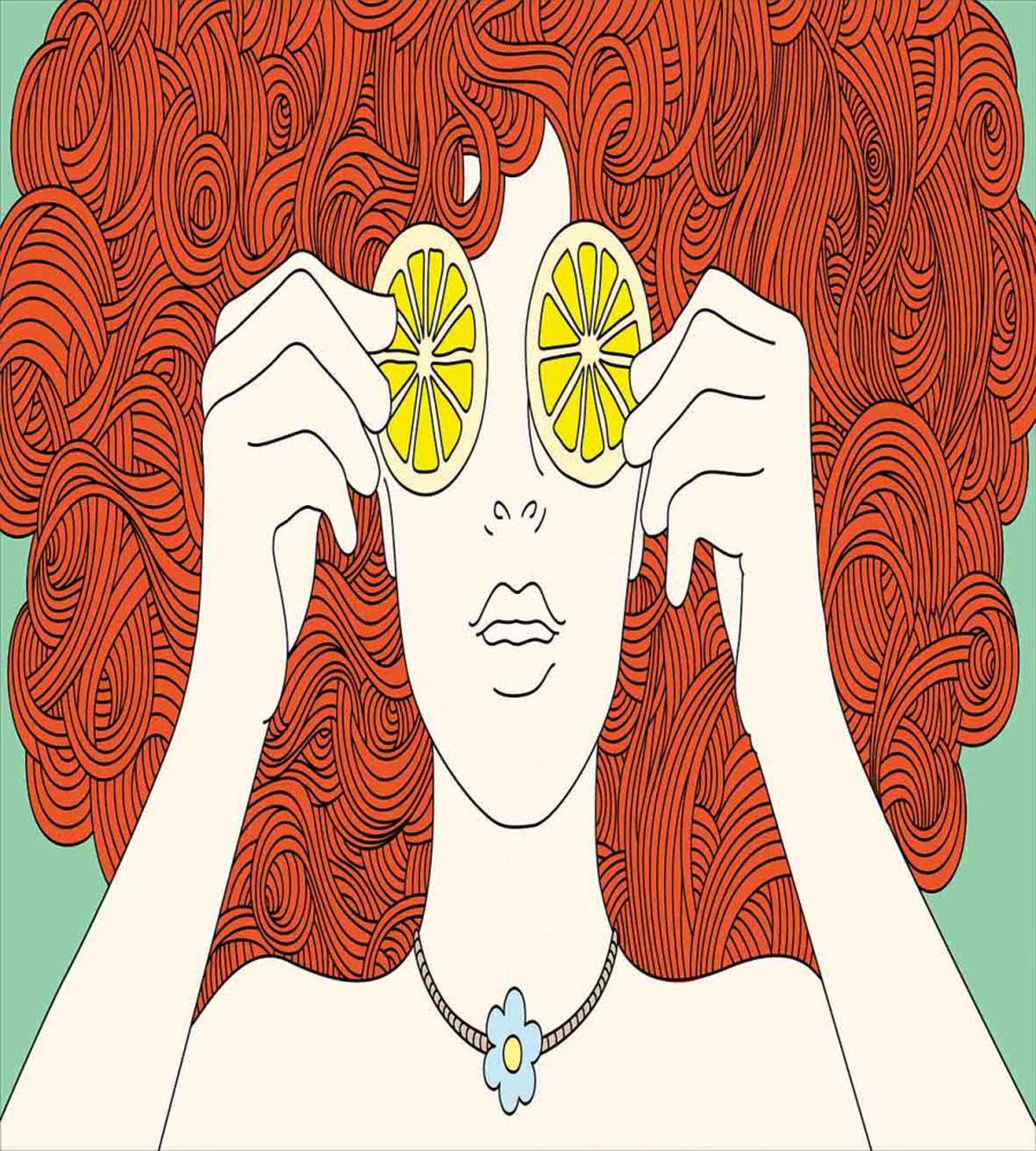 Curly Ginger Hair Girl Lemon — Pattern