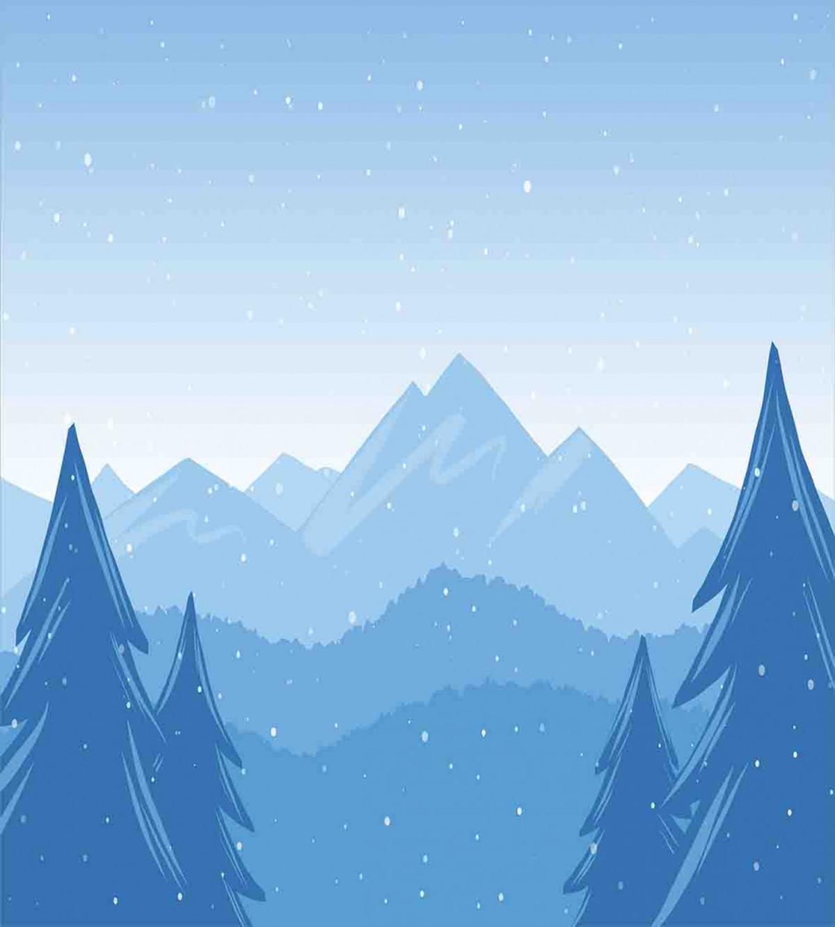 Snow Mountains Trees — Pattern