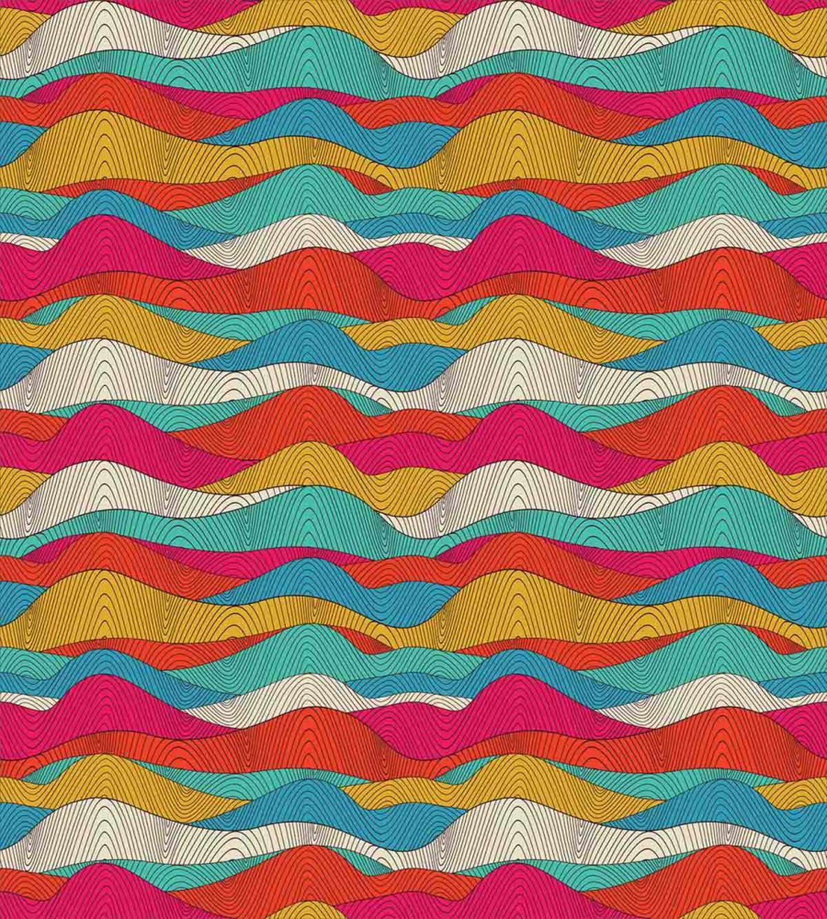 Retro Colorful Wave Design — Pattern