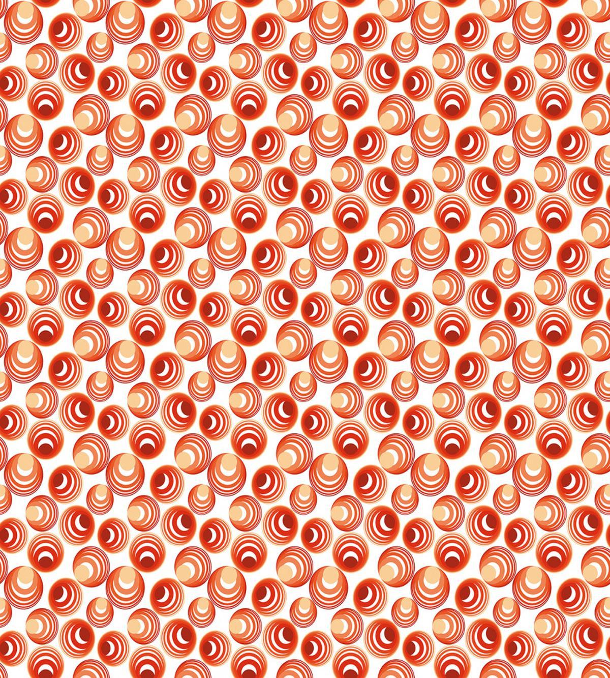 Retro Red Circles Round — Pattern