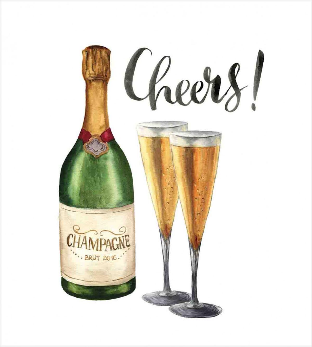 Watercolor Cheers Sketch — Pattern