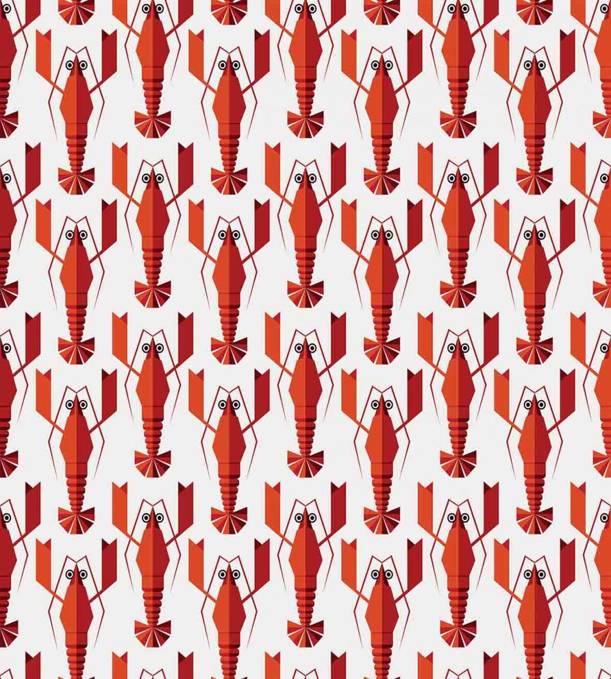 Geometric Lobsters Graphic — Pattern