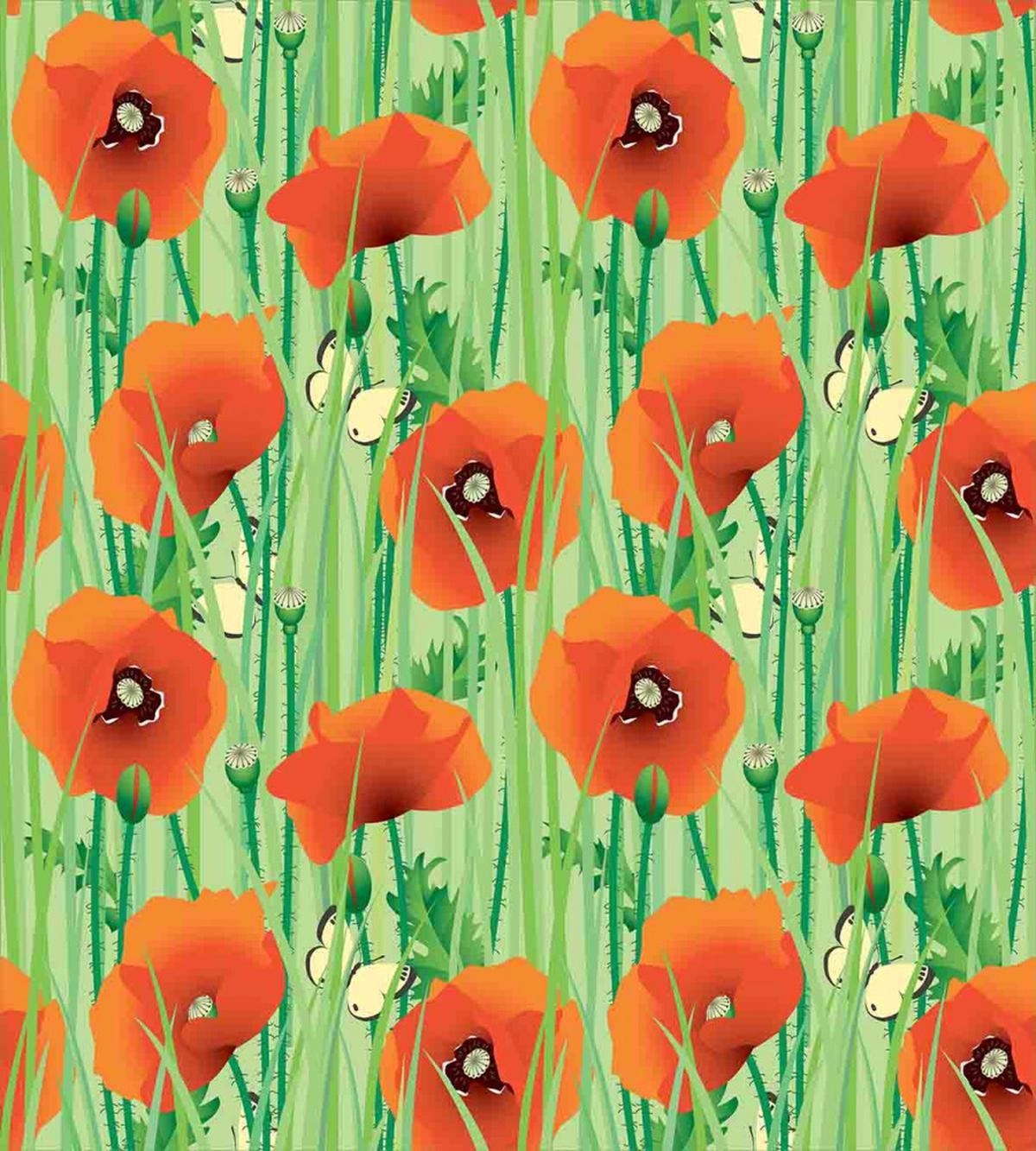 Poppy Flowers Field — Pattern
