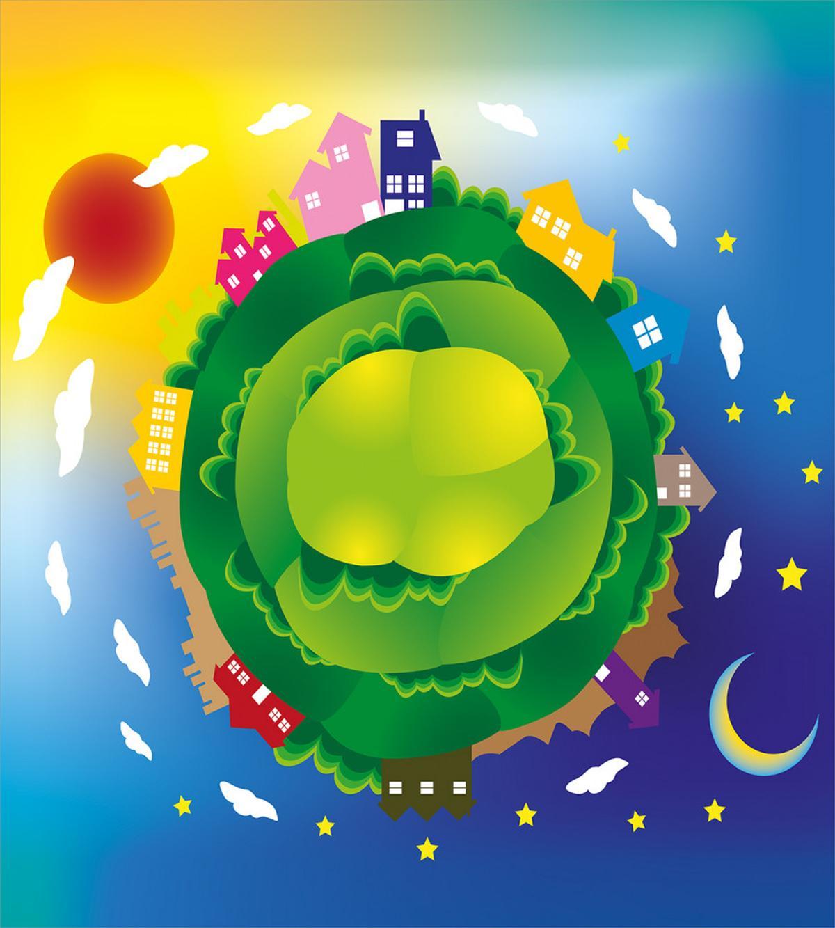 Cartoon Day and Night — Pattern