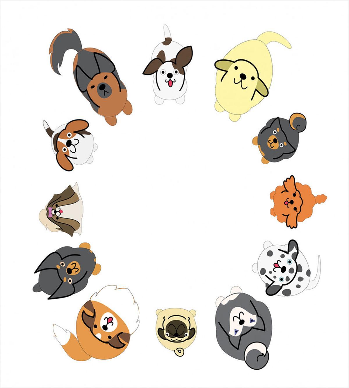 Various Cartoon Dog Design — Pattern