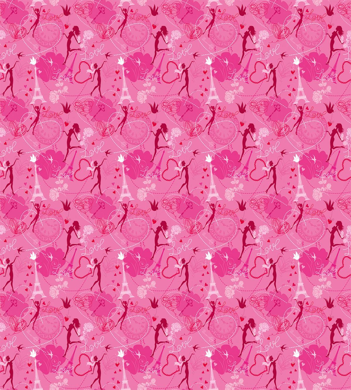 Fairy Women Pink Hearts — Pattern