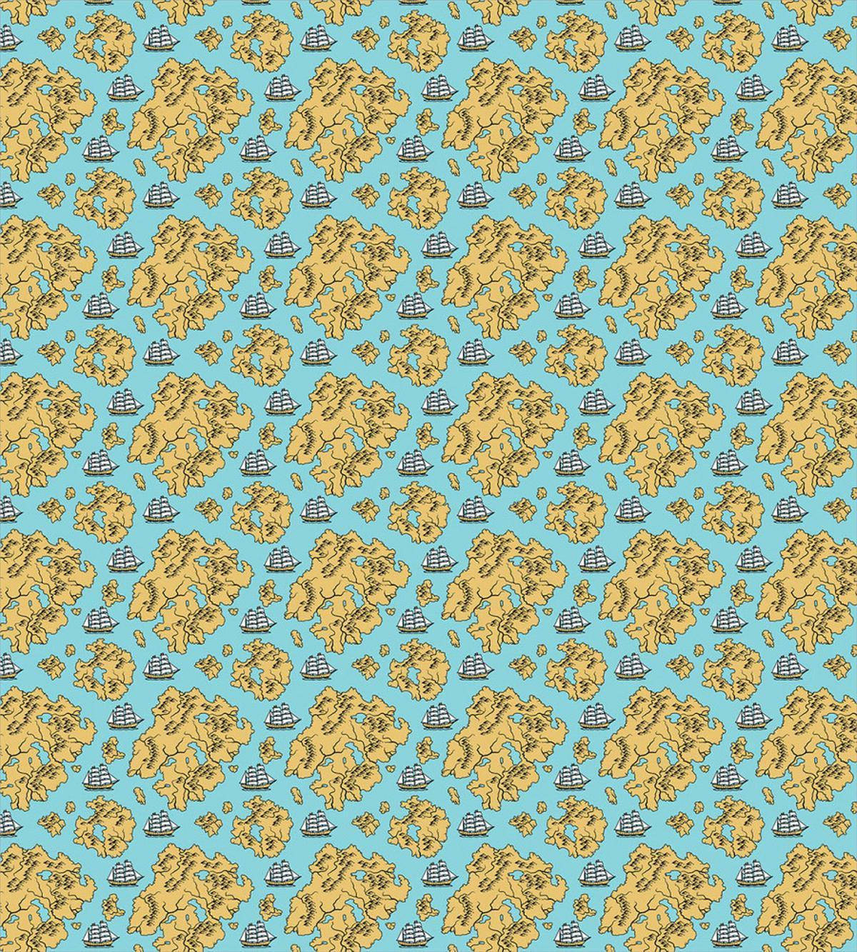 Clipper Ship Pirate Map — Pattern