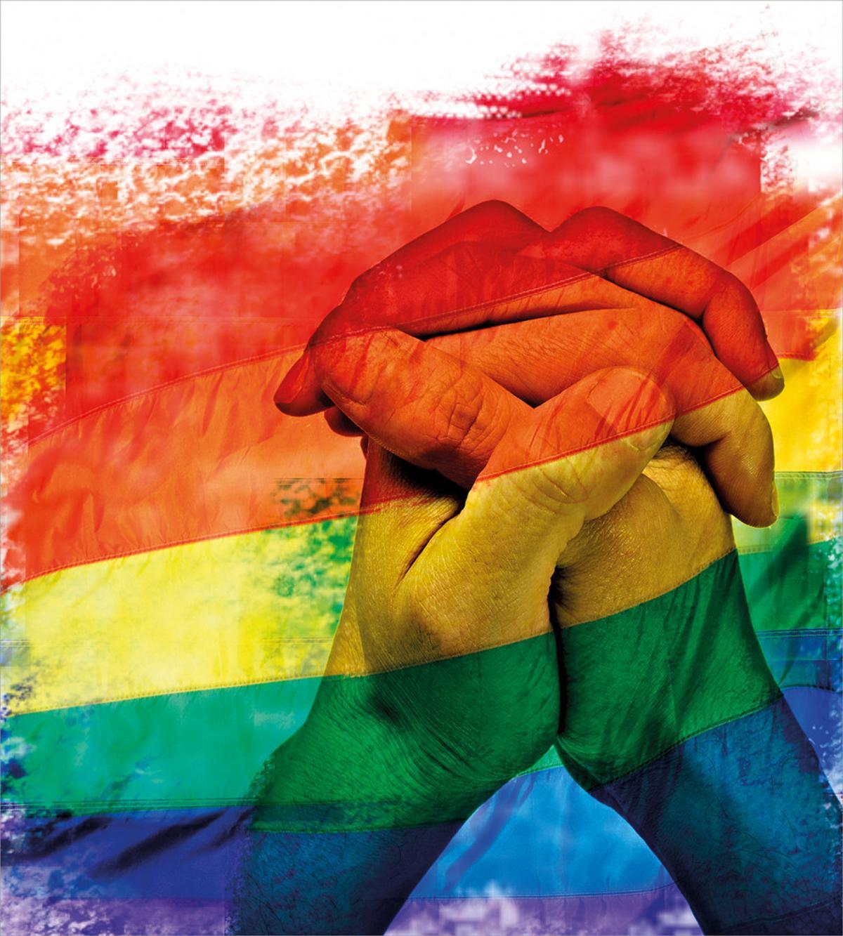 Gay Couple Holding Hands — Pattern