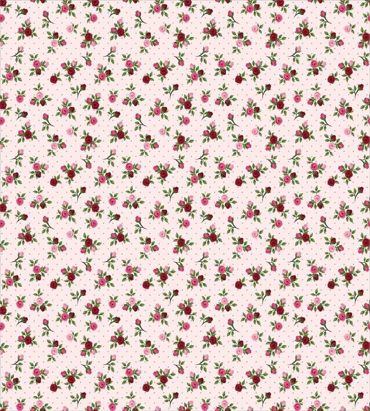 Rose Bouquet on Polka Dots — Pattern