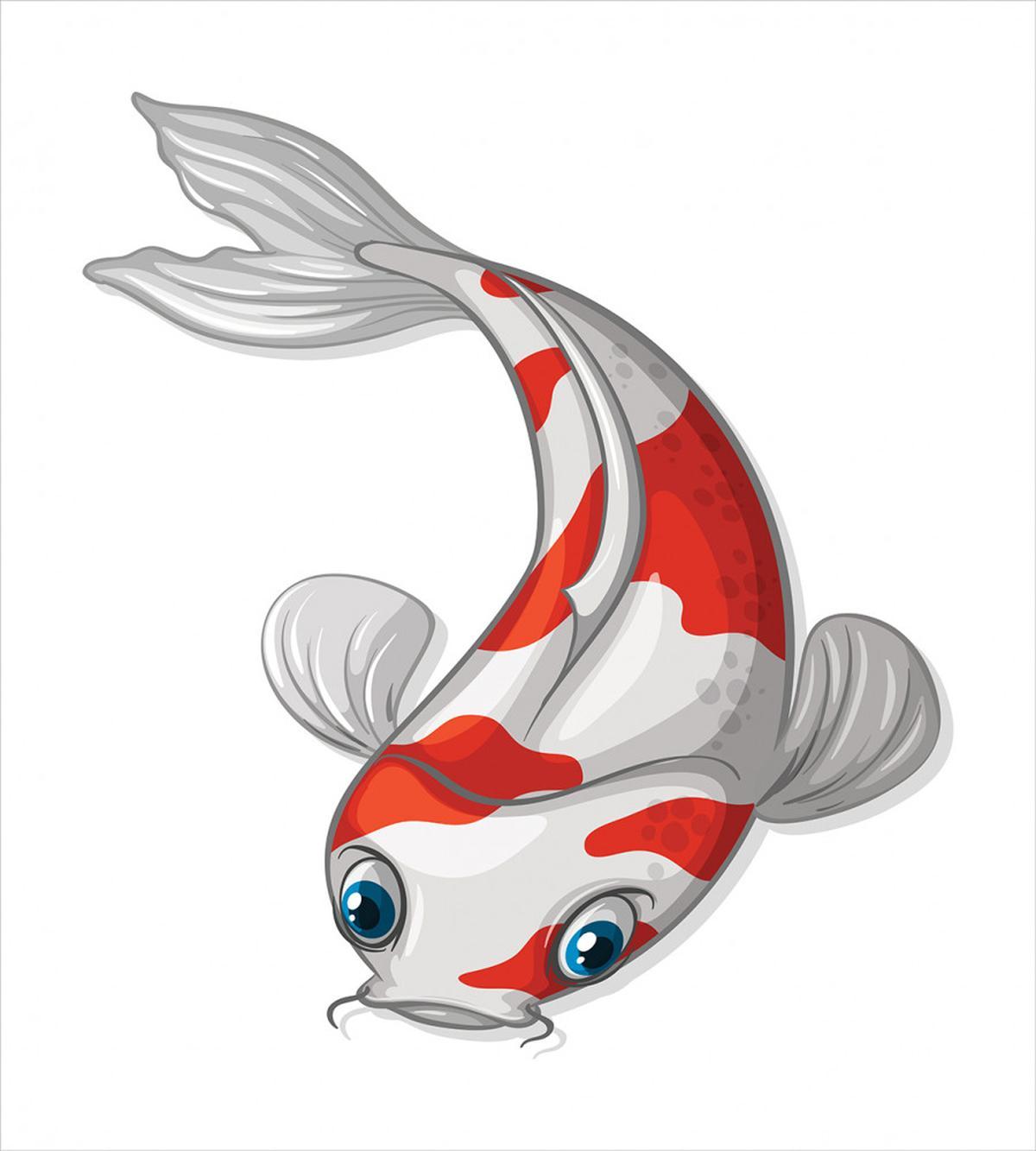 Grey and Red Koi Dipping — Pattern