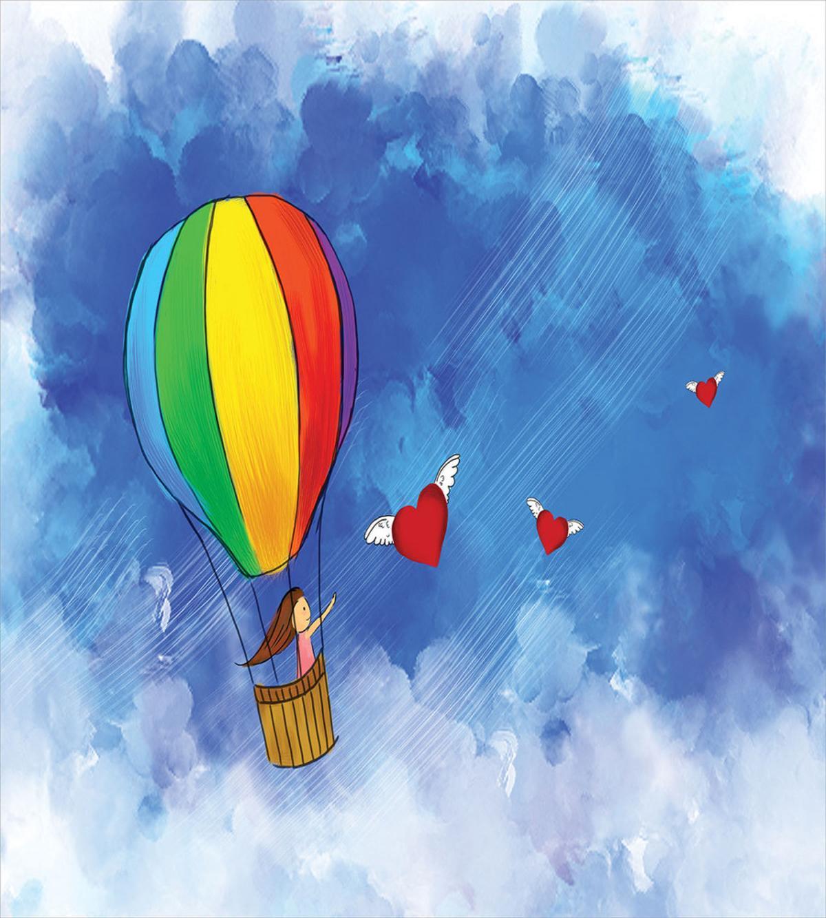 Girl in Balloon Wing Hearts — Pattern