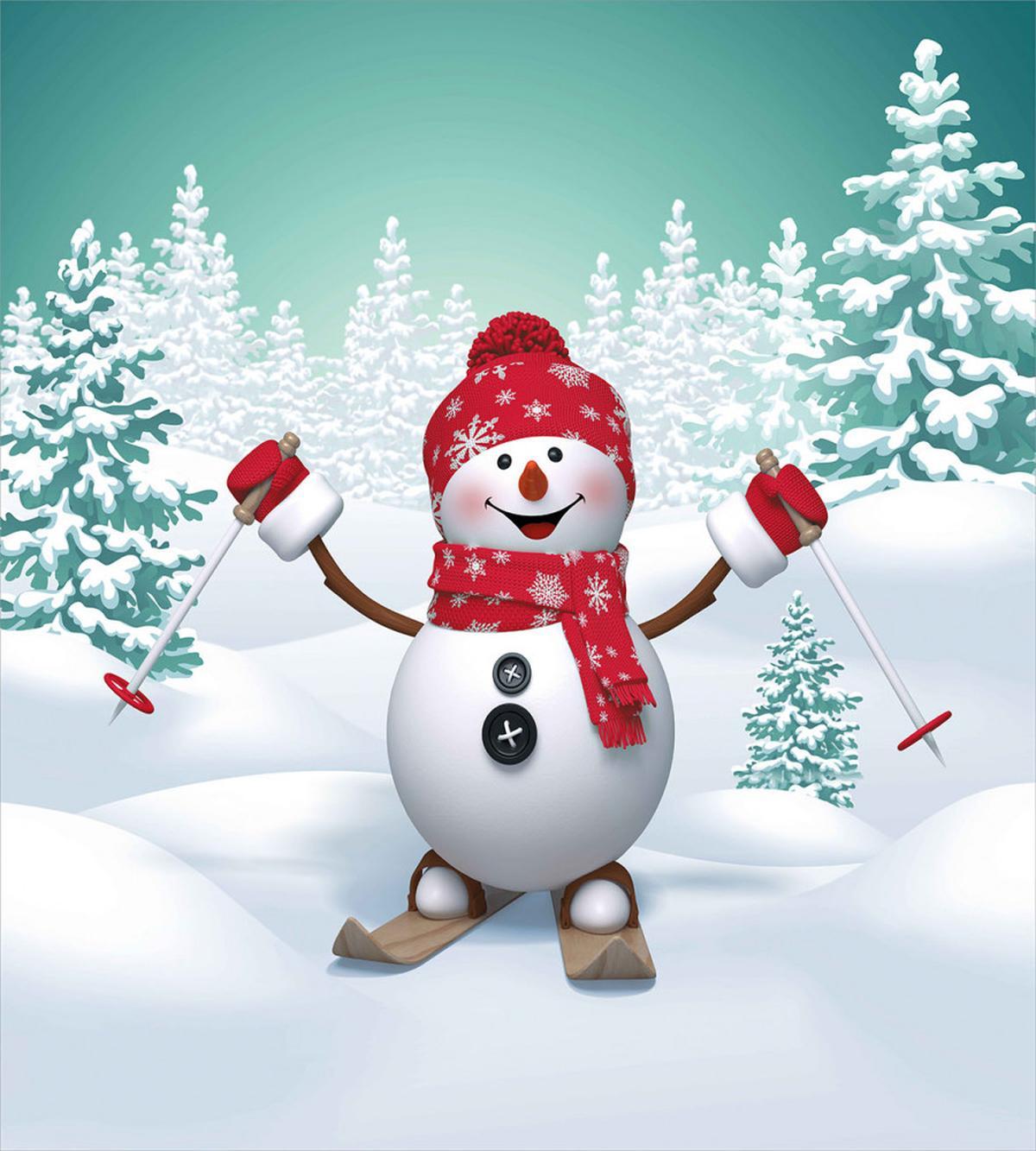Skiing Snowman Trees — Pattern