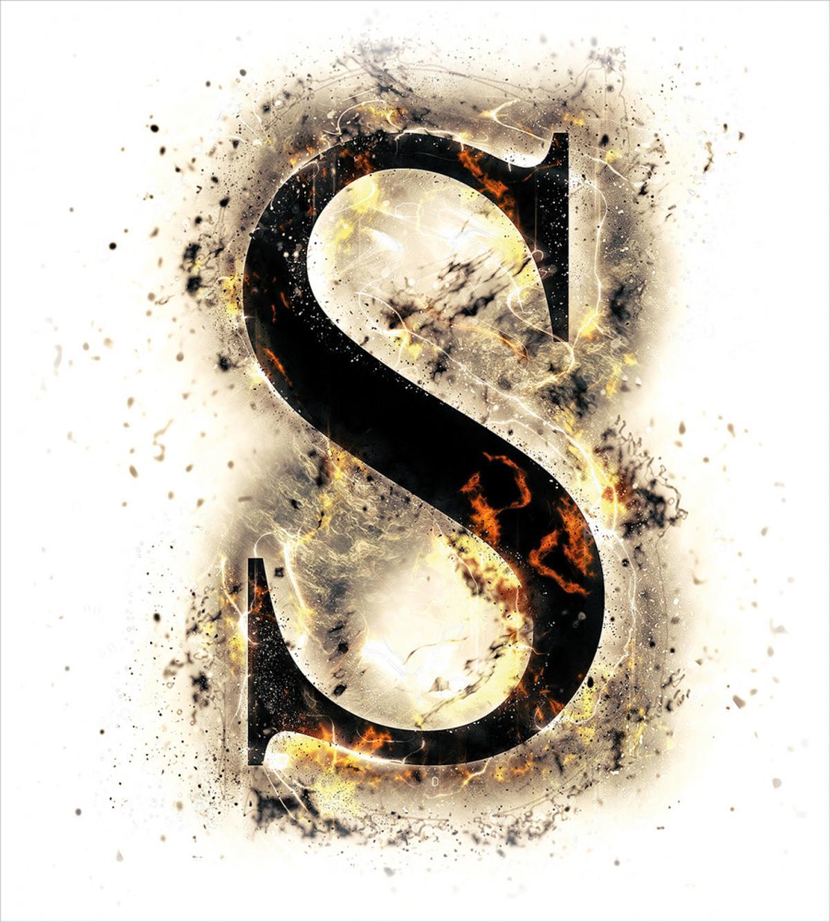 Uppercase S Fiery Hot — Pattern