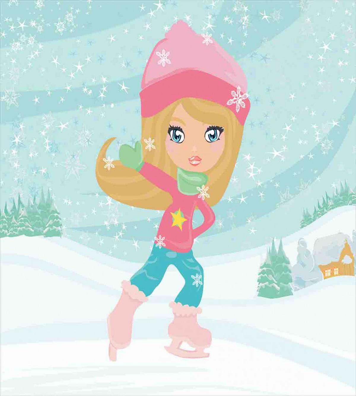 Little Girl Skating — Pattern
