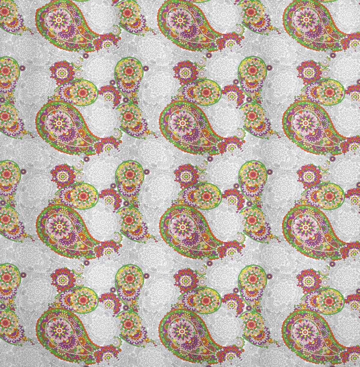 Uncolored and Vivid Floral Damask — Pattern