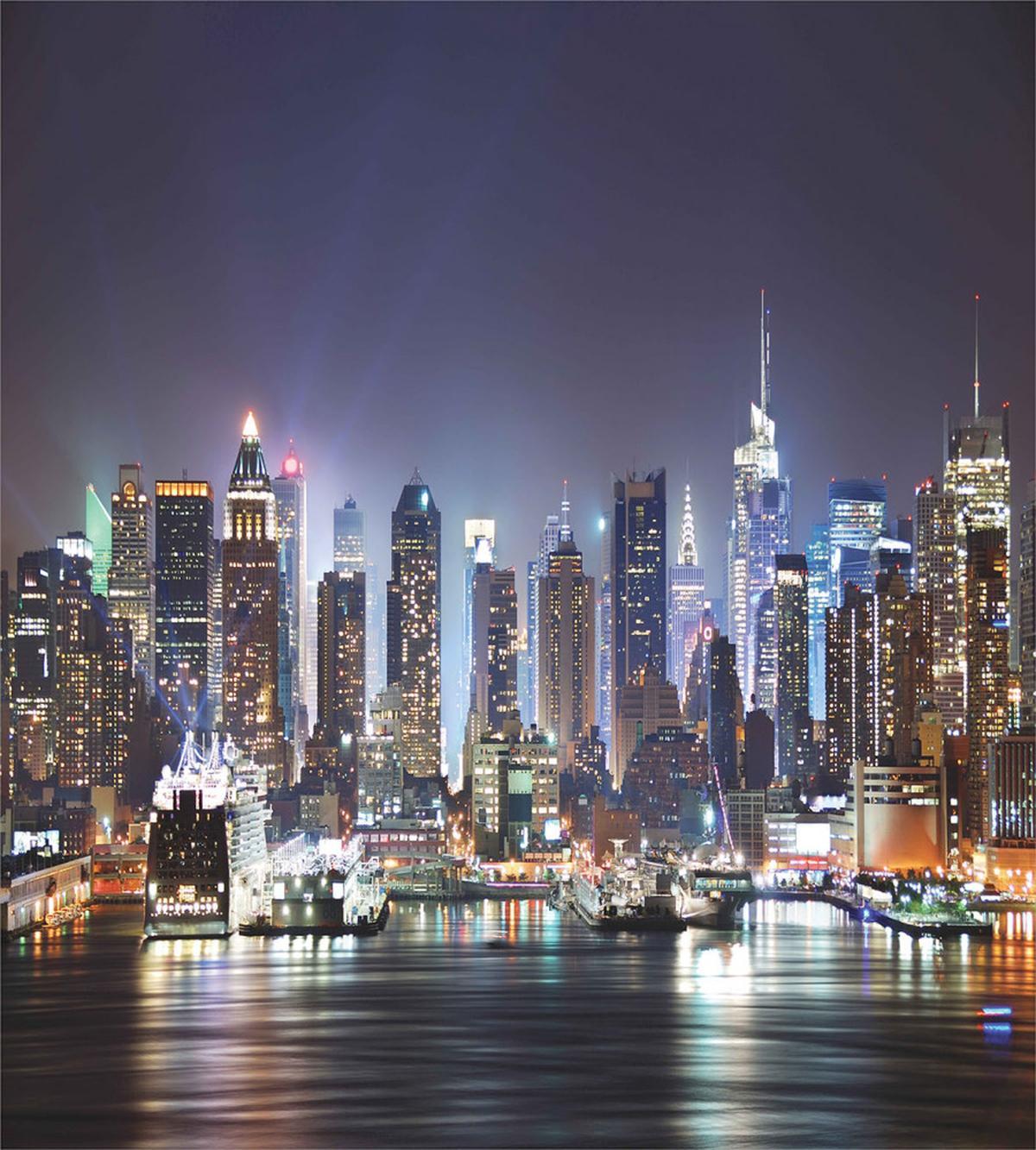 Manhattan Skyline at Night — Pattern