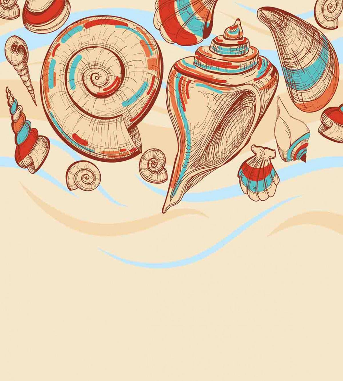Seashells Pastel Colored — Pattern