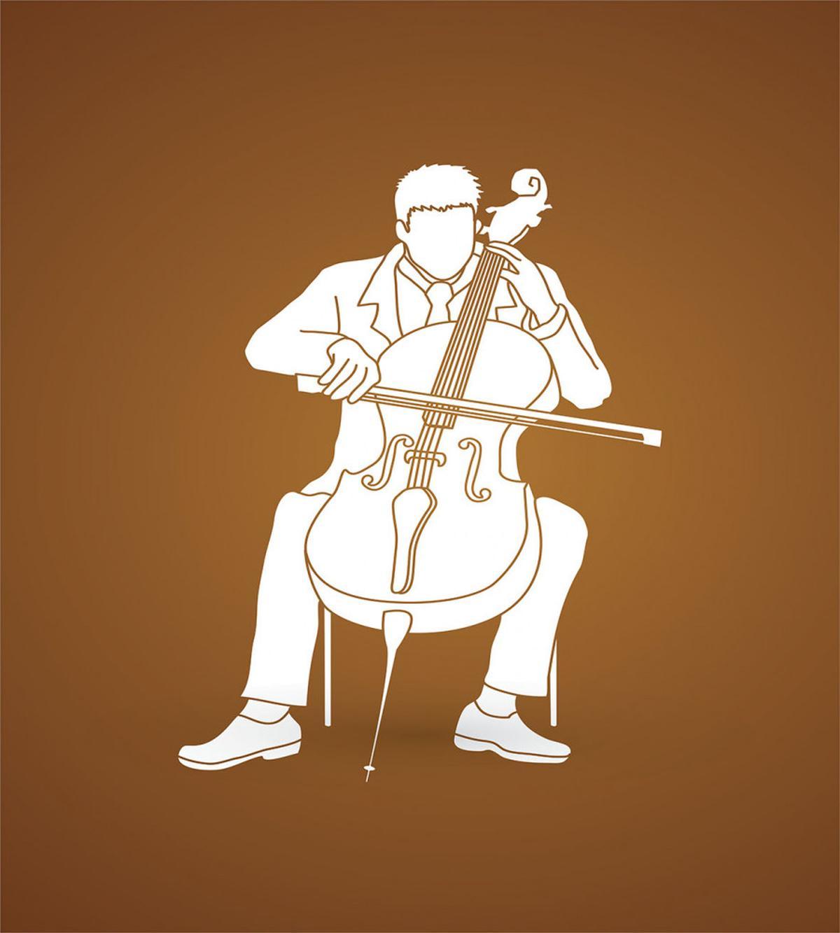 Man Musician Plays Instrument — Pattern
