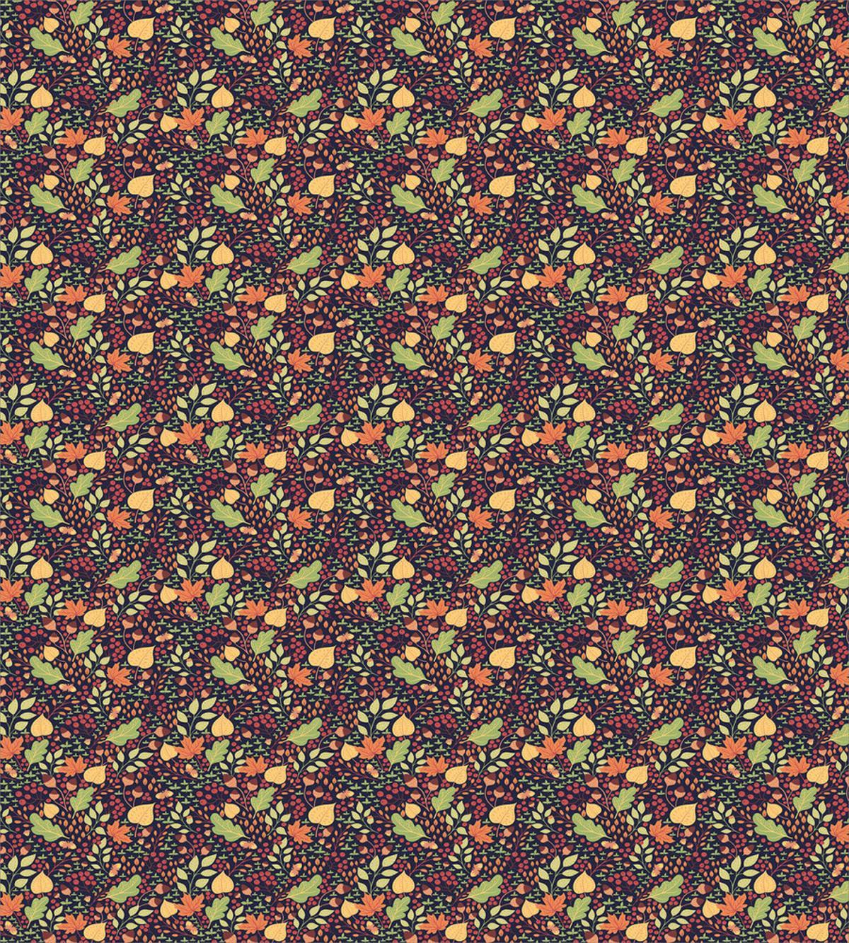 Leaves Acorns and Berries — Pattern