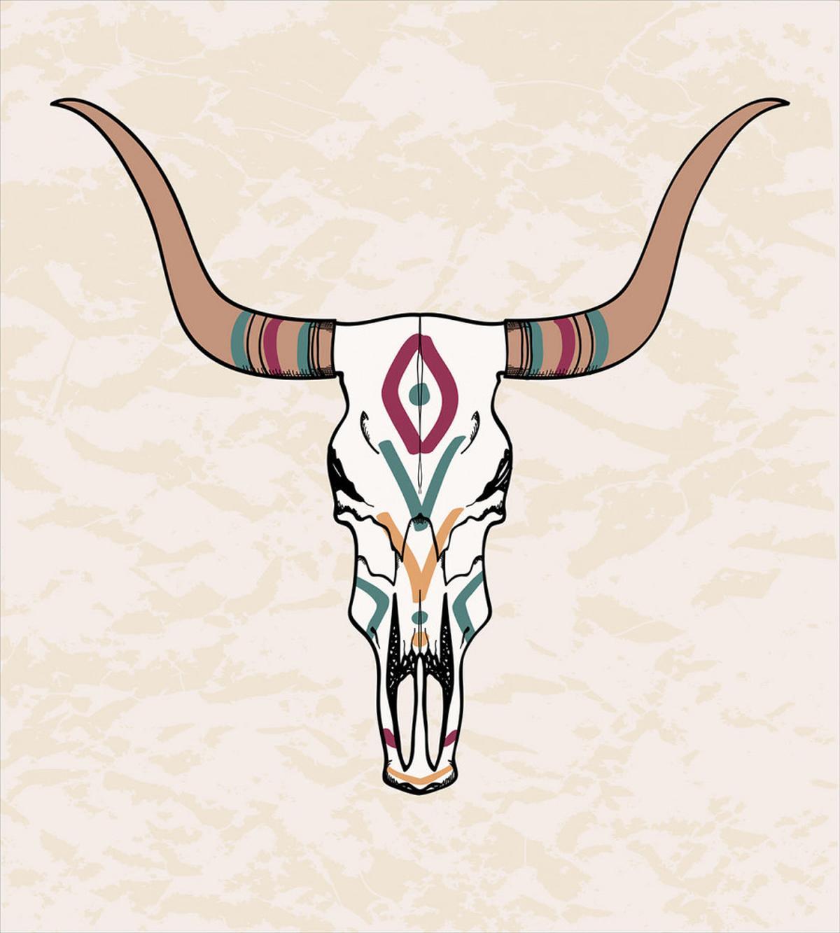 Tribal Bull Skull Folkloric — Pattern