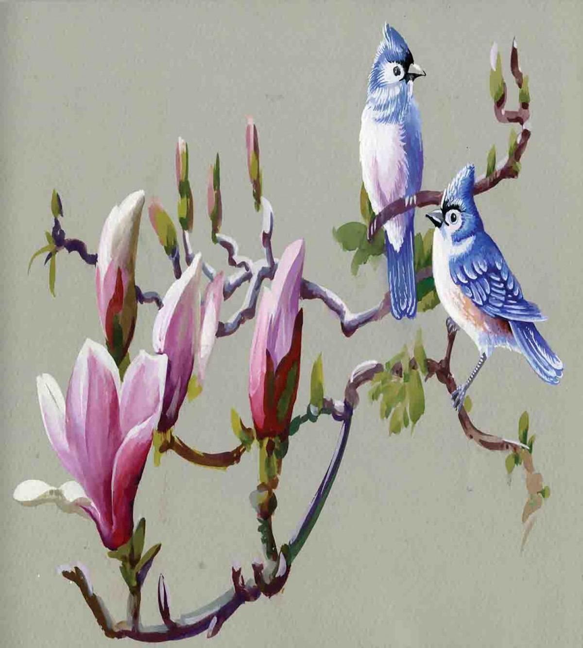 Waxwing Sparrow Bird — Pattern
