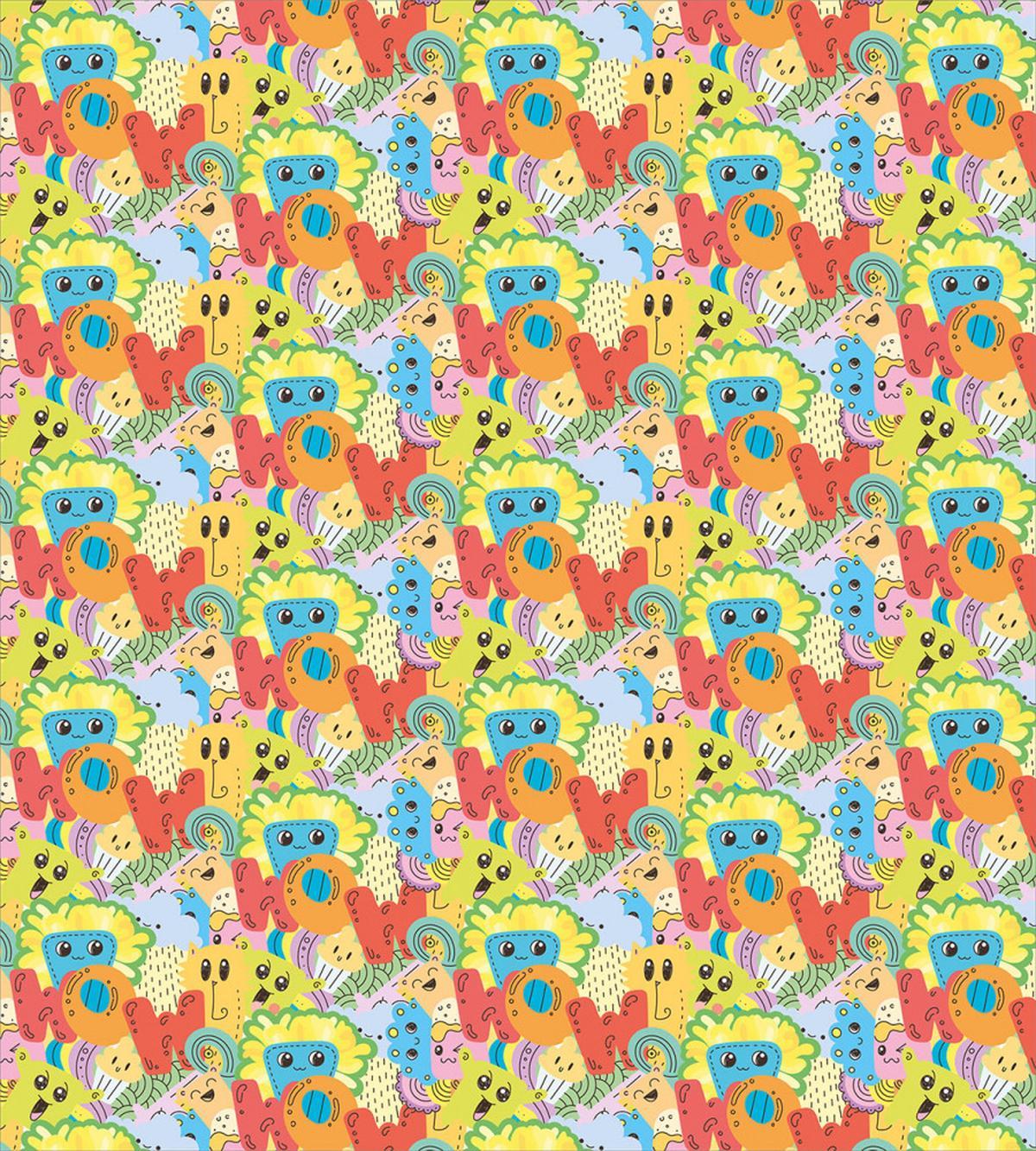 Doodle Beasts Wow Lettering — Pattern