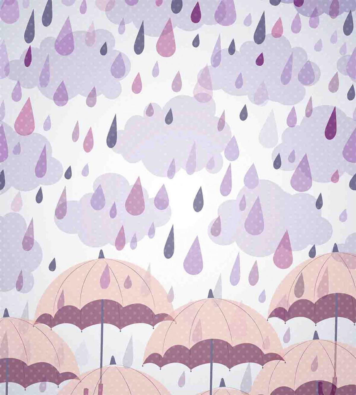Pink Umbrellas Rain — Pattern