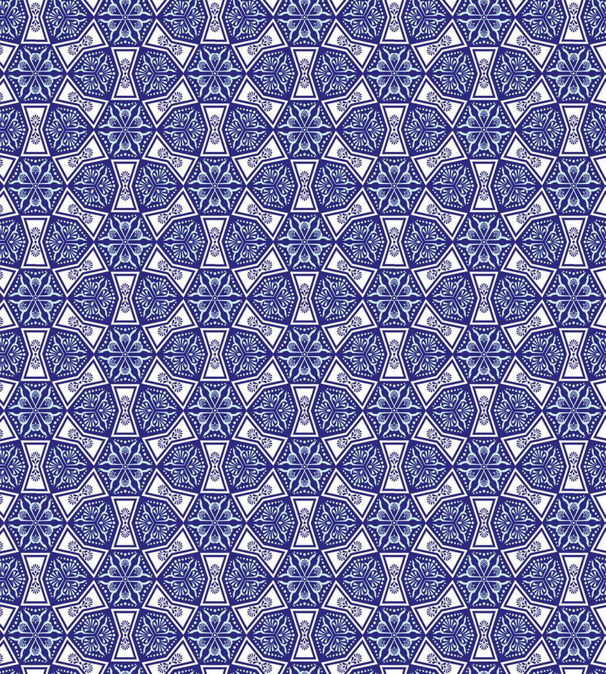 Indigo Floral Geometric — Pattern