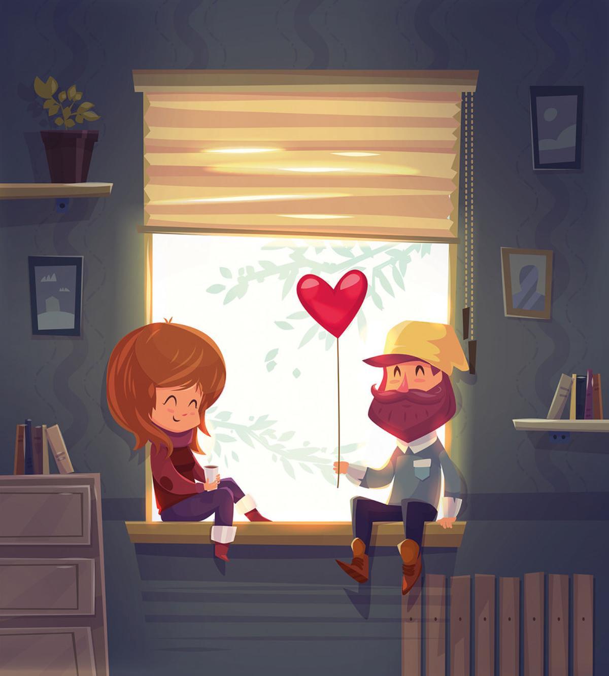 Love Romantic Couple — Pattern