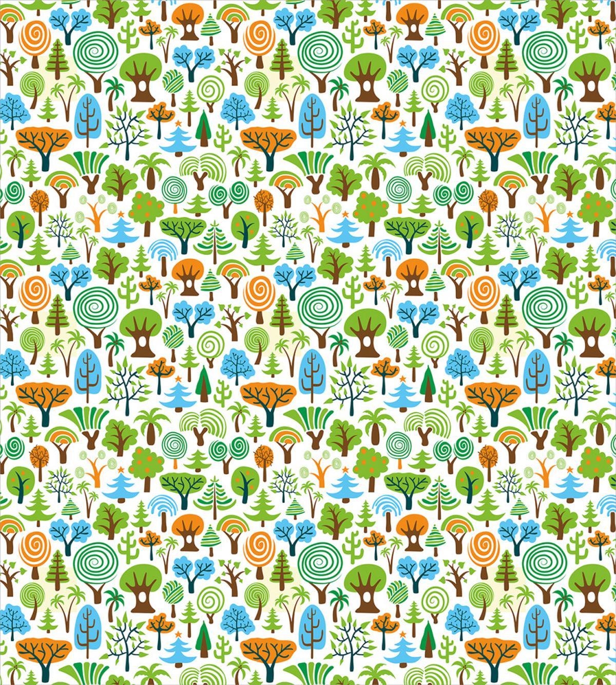 Cartoon Style Forest Motif — Pattern