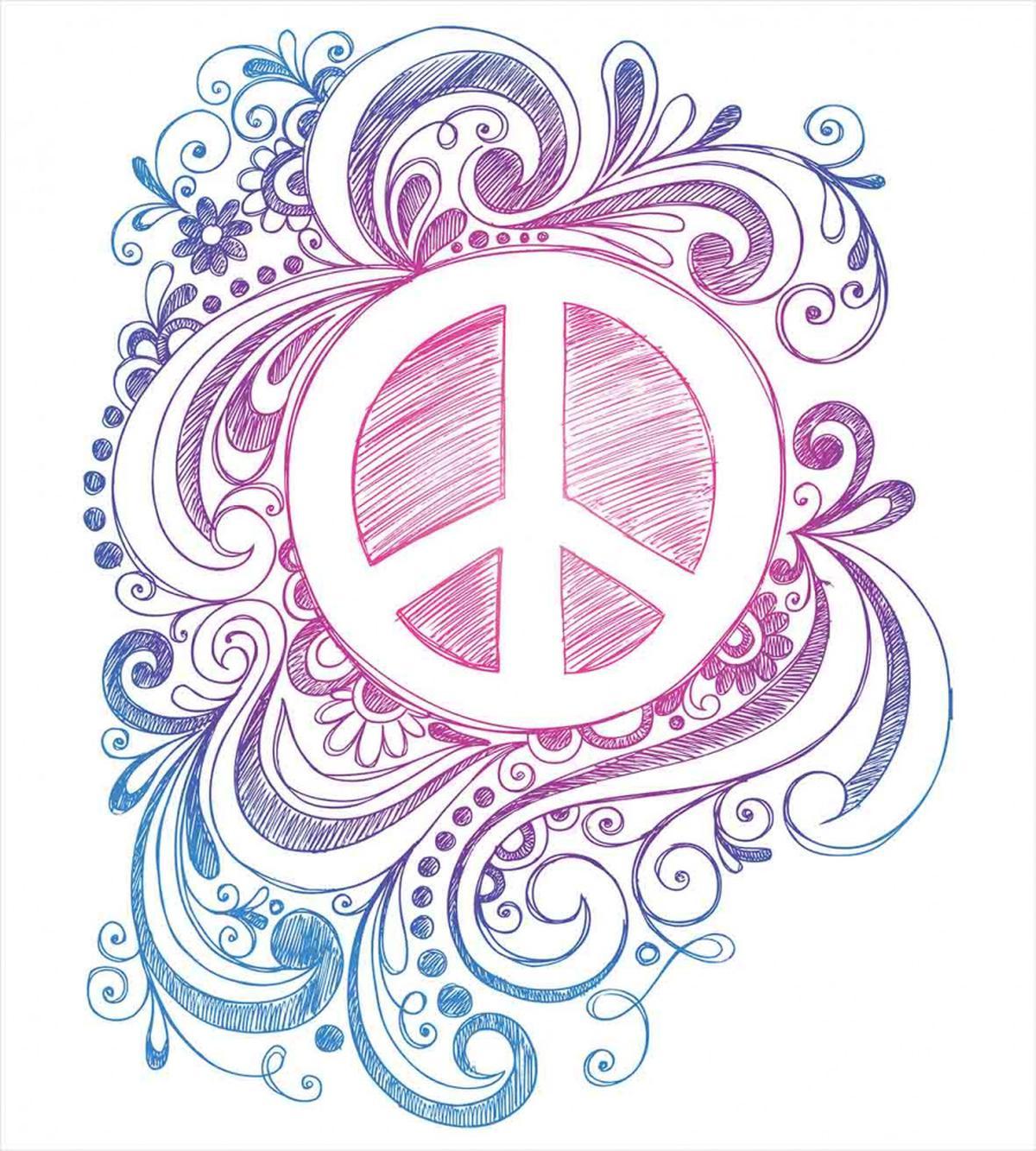 Peace Sign and Swirls — Pattern
