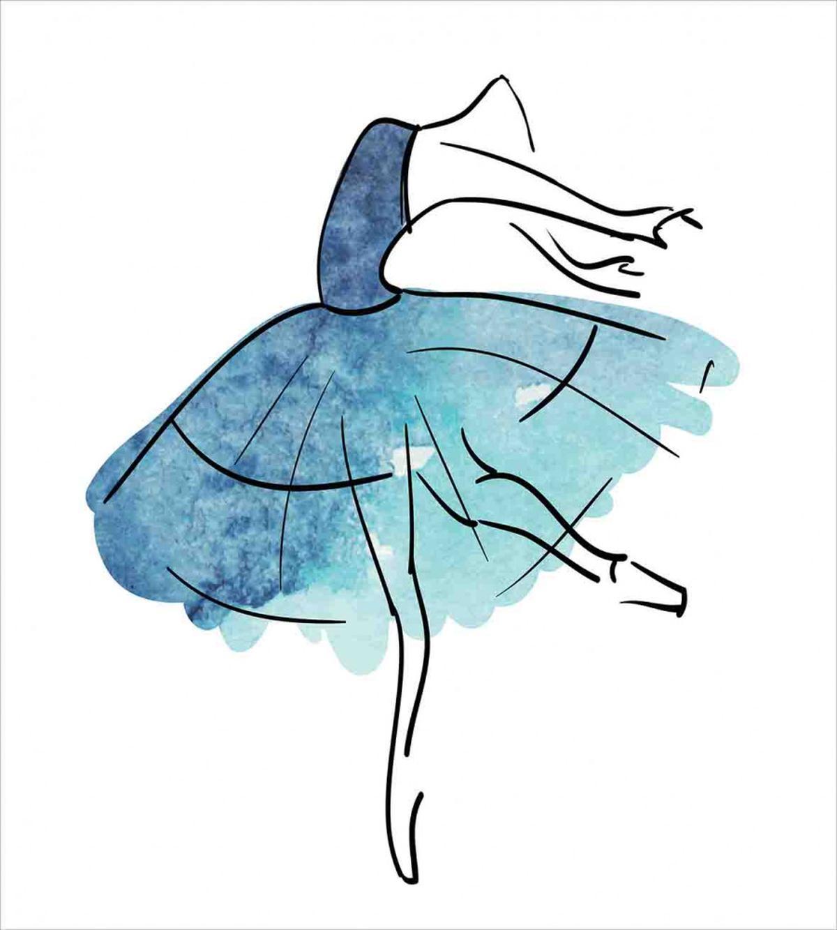 Watercolor Tutu Blue Tones — Pattern
