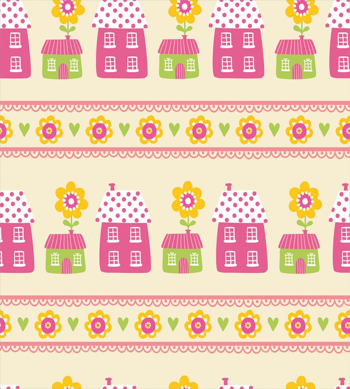 Cartoon Style Floral House — Pattern