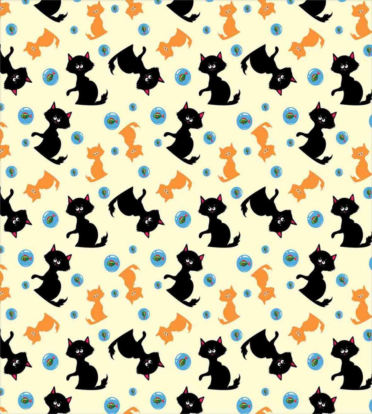 Funny Kitties Fish Bubbles — Pattern