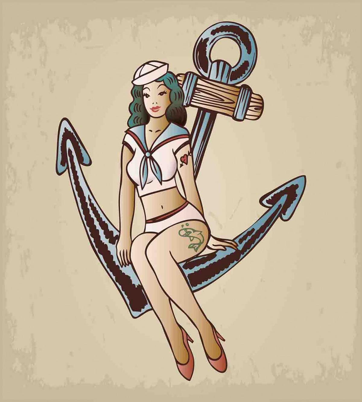 Sailor Pinup Girl Motif — Pattern