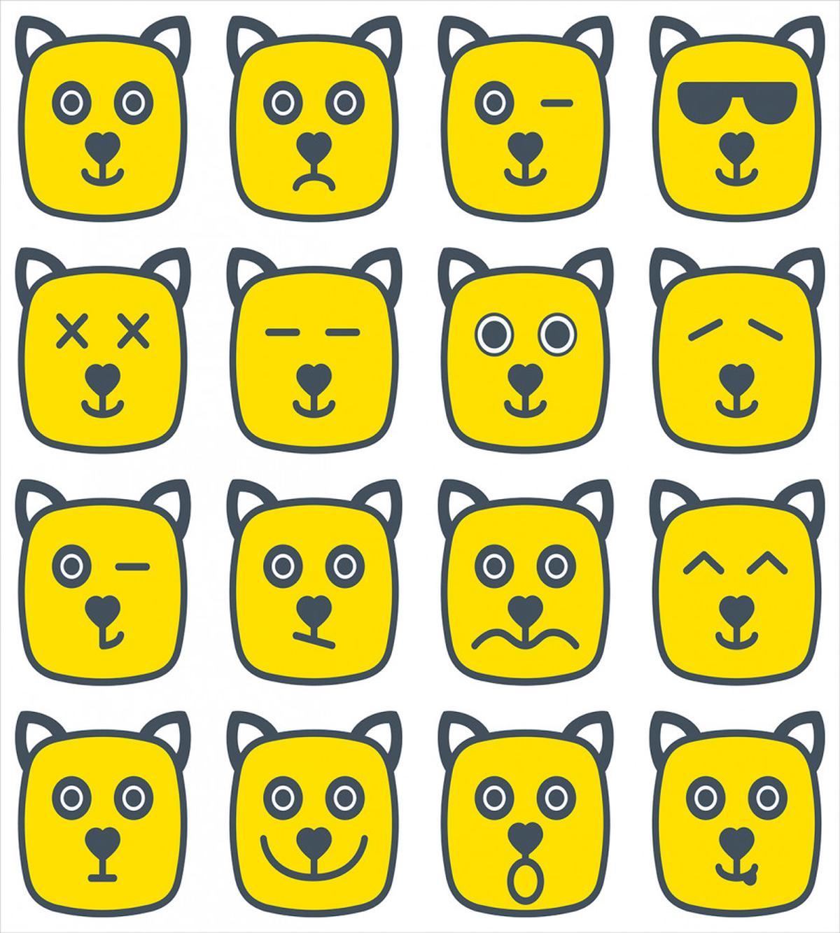 Cat Dog Smiley Expression — Pattern
