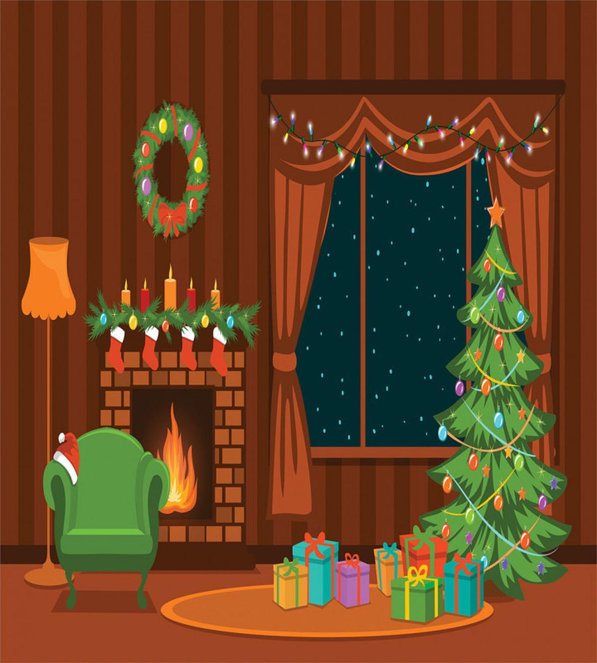 Cartoon Christmas Room — Pattern