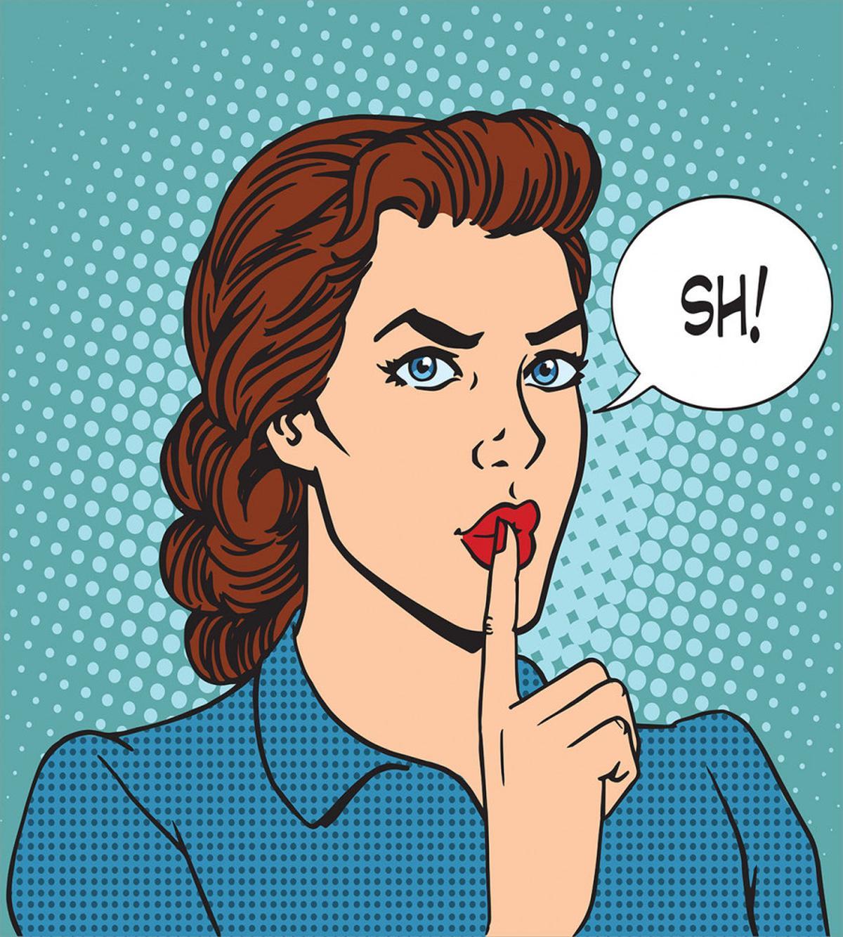 Top Secret Silence Retro Woman — Pattern