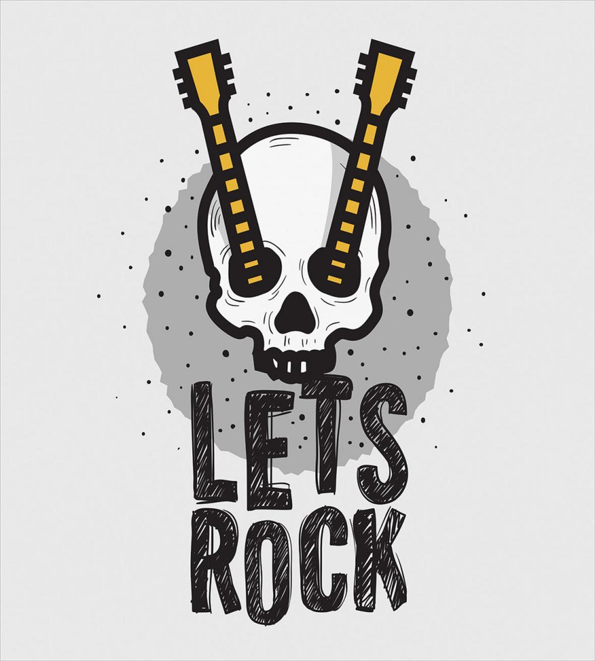 Human Skull Guitar — Pattern